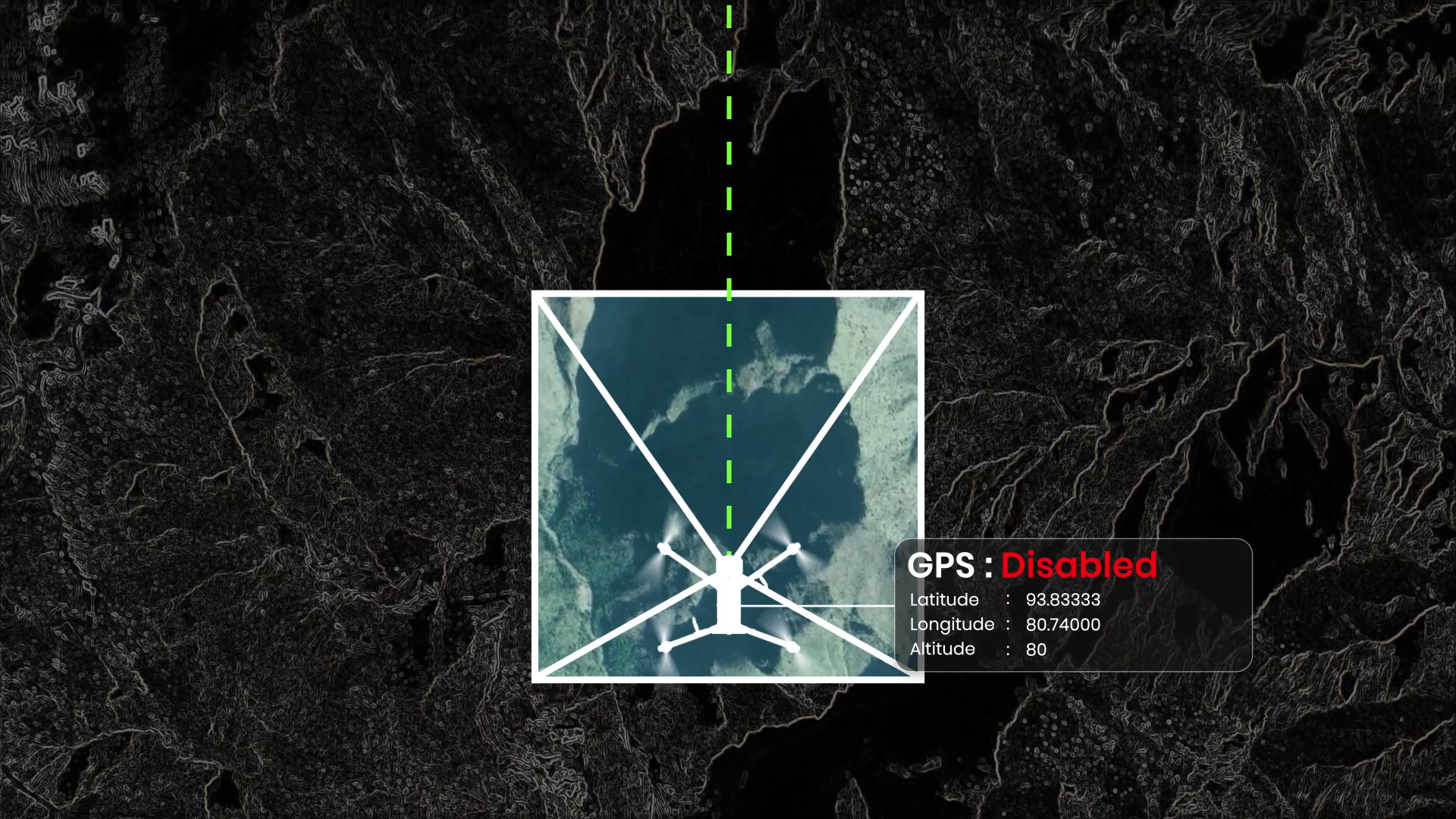 The image showcases a graphic of a GNSS independent drone